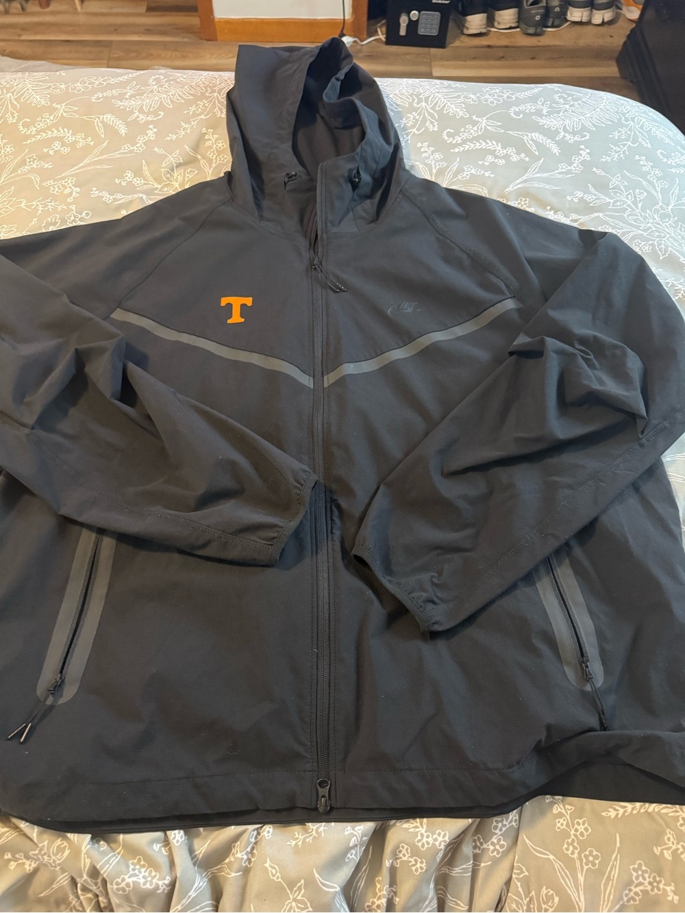 Nike Black Windbreaker Jacket with Orange 'T' Volunteers